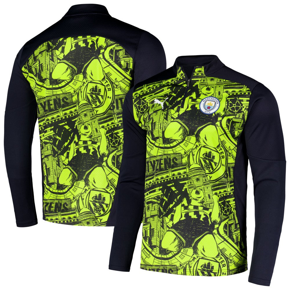 Manchester City 2024/25 Pre-Match dryCELL Quarter-Zip Top Black