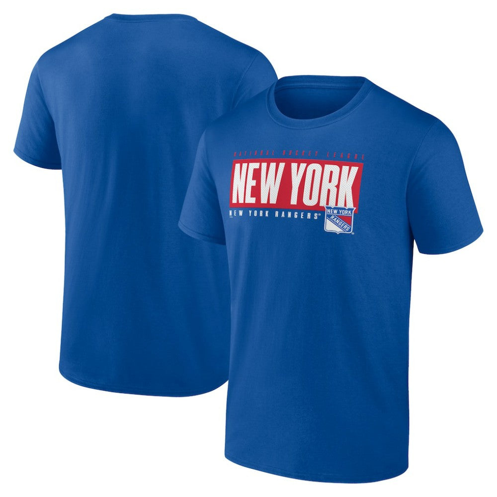 NHL New York Rangers Fanatics Blocked Out T-Shirt - Blue