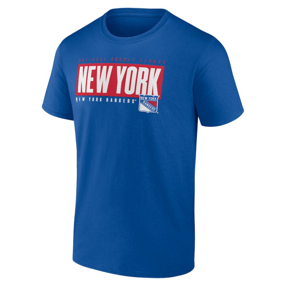 NHL New York Rangers Fanatics Blocked Out T-Shirt - Blue