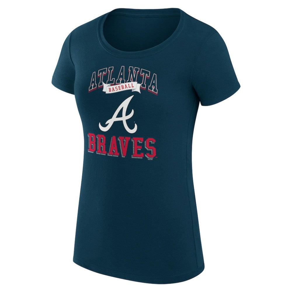 Atlanta Braves G-III 4Her by Carl Banks Women's Super-Slim Fit Lightweight Team Logo Graphic T-Shirt - Navy T-shirts