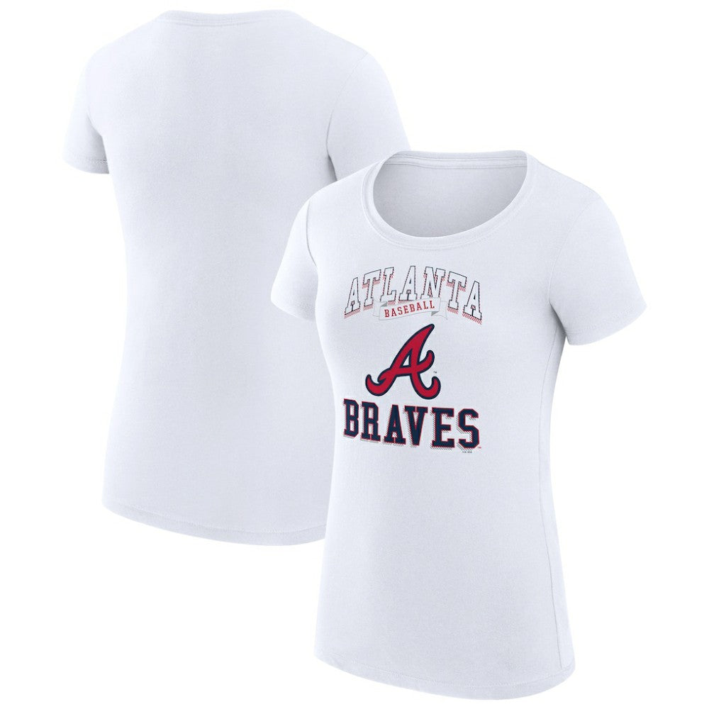 Atlanta Braves G-III 4Her by Carl Banks Women's Super-Slim Fit Lightweight Team Logo Graphic T-Shirt - White T-shirts