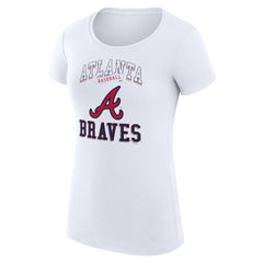 Atlanta Braves G-III 4Her by Carl Banks Women's Super-Slim Fit Lightweight Team Logo Graphic T-Shirt - White T-shirts