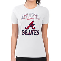 Atlanta Braves G-III 4Her by Carl Banks Women's Super-Slim Fit Lightweight Team Logo Graphic T-Shirt - White T-shirts