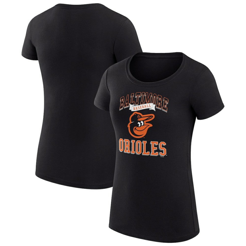 Baltimore Orioles G-III 4Her by Carl Banks Women's Super-Slim Fit Lightweight Team Logo Graphic T-Shirt - Black T-shirts