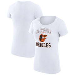 Baltimore Orioles G-III 4Her by Carl Banks Women's Super-Slim Fit Lightweight Team Logo Graphic T-Shirt - White T-shirts