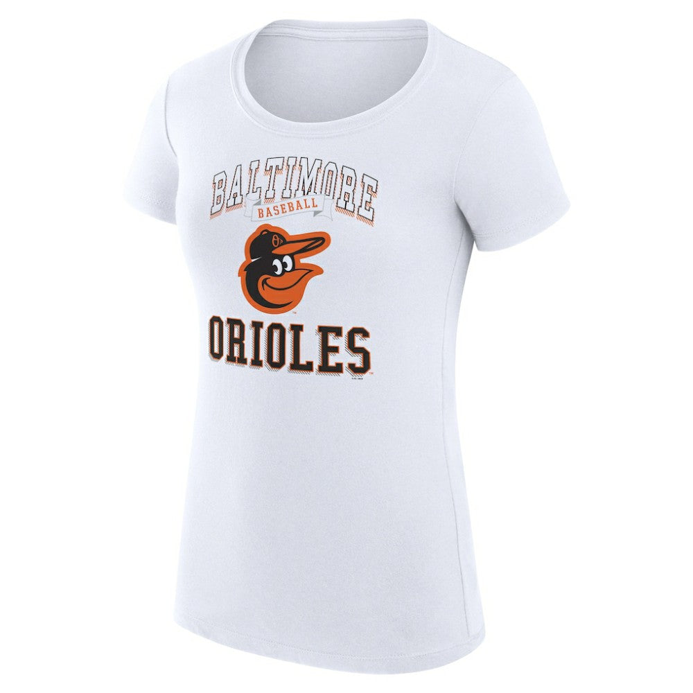 Baltimore Orioles G-III 4Her by Carl Banks Women's Super-Slim Fit Lightweight Team Logo Graphic T-Shirt - White T-shirts