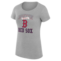 Boston Red Sox G-III 4Her by Carl Banks Women's Super-Slim Fit Lightweight Team Logo Graphic T-Shirt - Heather Gray T-shirts