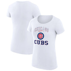 Chicago Cubs G-III 4Her by Carl Banks Women's Super-Slim Fit Lightweight Team Logo Graphic T-Shirt - White T-shirts