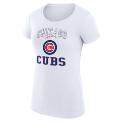 Chicago Cubs G-III 4Her by Carl Banks Women's Super-Slim Fit Lightweight Team Logo Graphic T-Shirt - White T-shirts