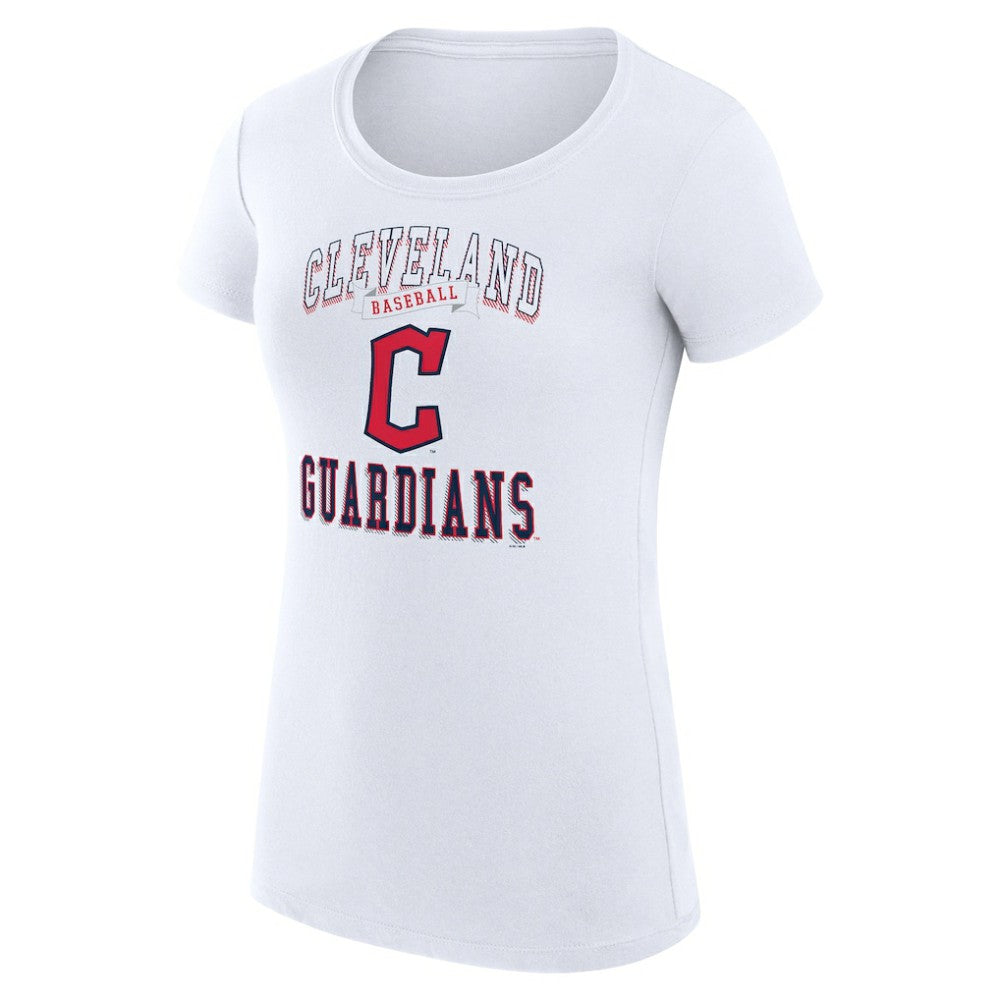Cleveland Guardians G-III 4Her by Carl Banks Women's Super-Slim Fit Lightweight Team Logo Graphic T-Shirt - White T-shirts