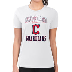 Cleveland Guardians G-III 4Her by Carl Banks Women's Super-Slim Fit Lightweight Team Logo Graphic T-Shirt - White T-shirts
