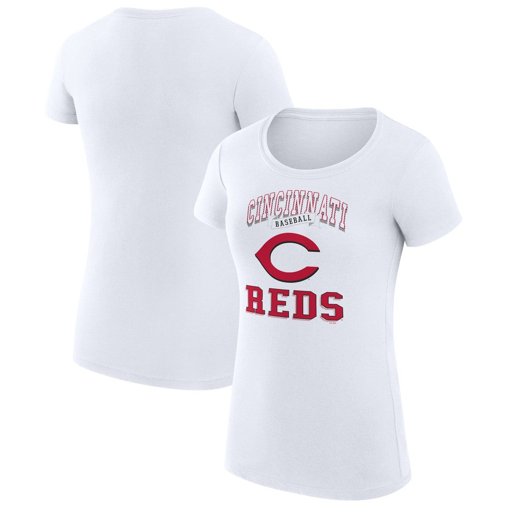 Cincinnati Reds G-III 4Her by Carl Banks Women's Super-Slim Fit Lightweight Team Logo Graphic T-Shirt - White T-shirts