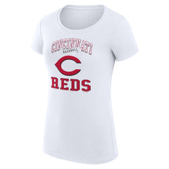 Cincinnati Reds G-III 4Her by Carl Banks Women's Super-Slim Fit Lightweight Team Logo Graphic T-Shirt - White T-shirts