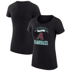 Arizona Diamondbacks G-III 4Her by Carl Banks Women's Super-Slim Fit Lightweight Team Logo Graphic T-Shirt - Black T-shirts