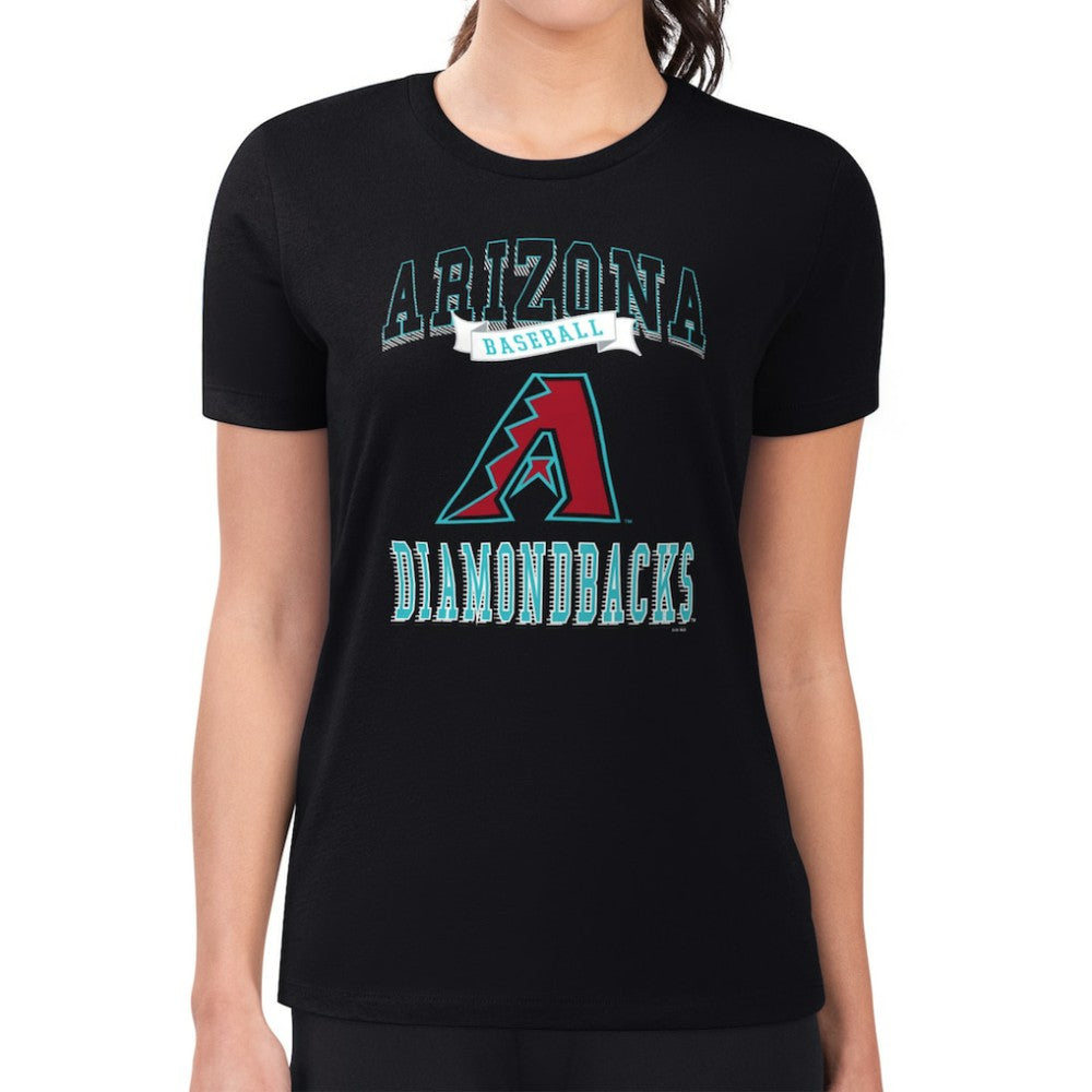 Arizona Diamondbacks G-III 4Her by Carl Banks Women's Super-Slim Fit Lightweight Team Logo Graphic T-Shirt - Black T-shirts