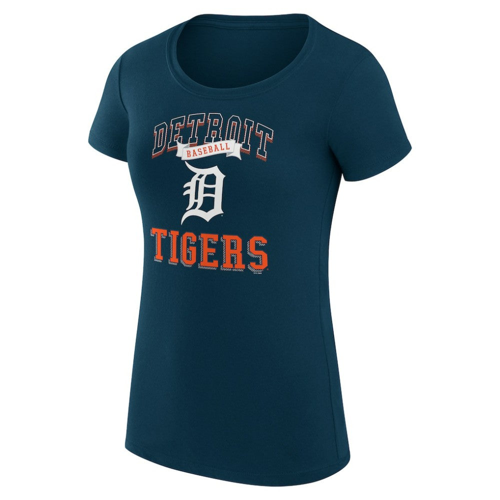 Detroit Tigers G-III 4Her by Carl Banks Women's Super-Slim Fit Lightweight Team Logo Graphic T-Shirt - Navy T-shirts