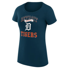Detroit Tigers G-III 4Her by Carl Banks Women's Super-Slim Fit Lightweight Team Logo Graphic T-Shirt - Navy T-shirts