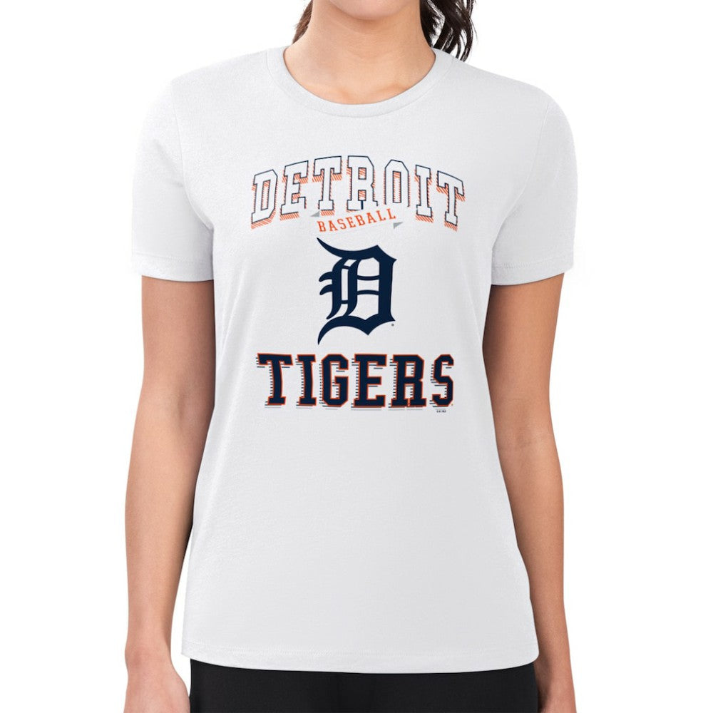 Detroit Tigers G-III 4Her by Carl Banks Women's Super-Slim Fit Lightweight Team Logo Graphic T-Shirt - White T-shirts