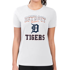 Detroit Tigers G-III 4Her by Carl Banks Women's Super-Slim Fit Lightweight Team Logo Graphic T-Shirt - White T-shirts