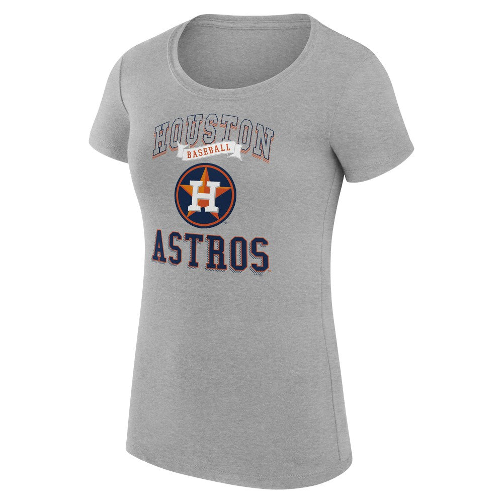 Houston Astros G-III 4Her by Carl Banks Women's Super-Slim Fit Lightweight Team Logo Graphic T-Shirt - Heather Gray T-shirts