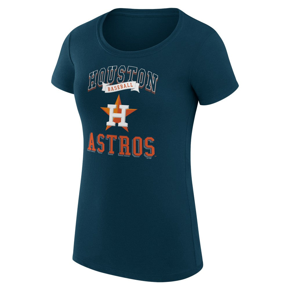 Houston Astros G-III 4Her by Carl Banks Women's Super-Slim Fit Lightweight Team Logo Graphic T-Shirt - Navy T-shirts