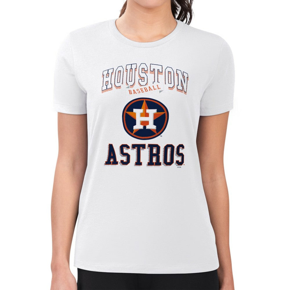 Houston Astros G-III 4Her by Carl Banks Women's Super-Slim Fit Lightweight Team Logo Graphic T-Shirt - White T-shirts