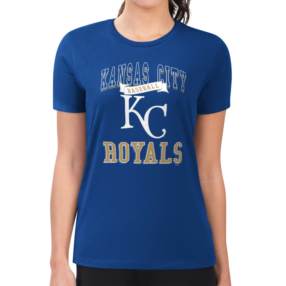 Kansas City Royals G-III 4Her by Carl Banks Women's Super-Slim Fit Lightweight Team Logo Graphic T-Shirt - Royal T-shirts