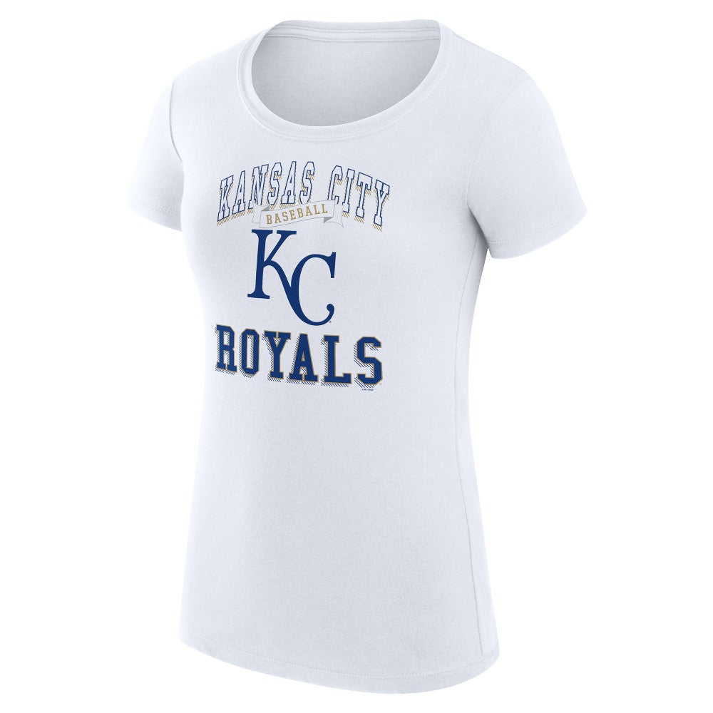 Kansas City Royals G-III 4Her by Carl Banks Women's Super-Slim Fit Lightweight Team Logo Graphic T-Shirt - White T-shirts
