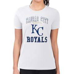 Kansas City Royals G-III 4Her by Carl Banks Women's Super-Slim Fit Lightweight Team Logo Graphic T-Shirt - White T-shirts