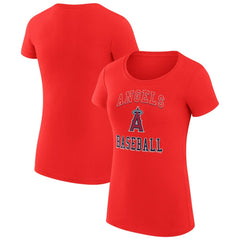 Los Angeles Angels G-III 4Her by Carl Banks Women's Super-Slim Fit Lightweight Team Logo Graphic T-Shirt - Red T-shirts