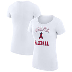 Los Angeles Angels G-III 4Her by Carl Banks Women's Super-Slim Fit Lightweight Team Logo Graphic T-Shirt - White T-shirts