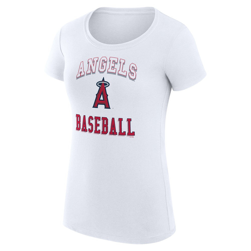 Los Angeles Angels G-III 4Her by Carl Banks Women's Super-Slim Fit Lightweight Team Logo Graphic T-Shirt - White T-shirts