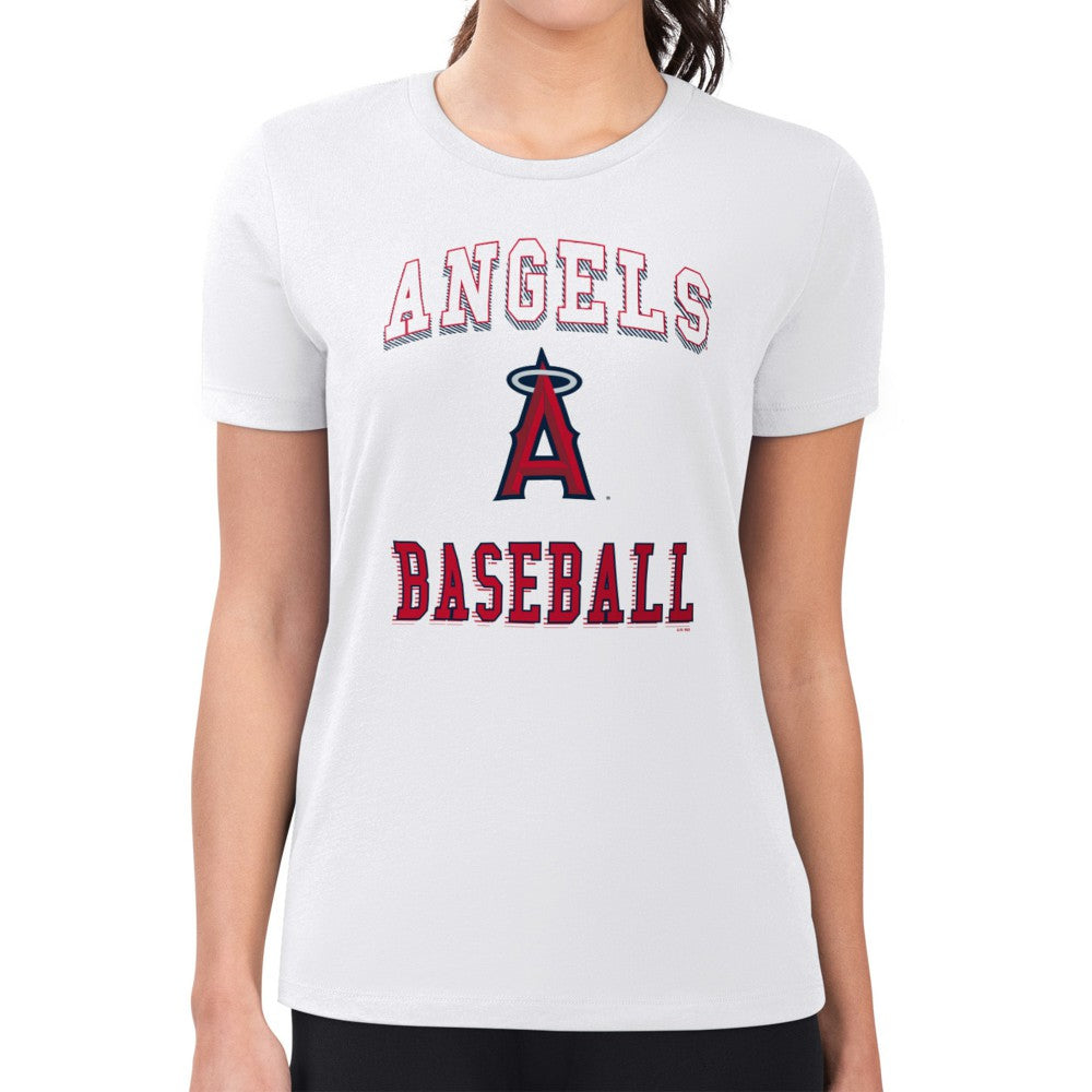 Los Angeles Angels G-III 4Her by Carl Banks Women's Super-Slim Fit Lightweight Team Logo Graphic T-Shirt - White T-shirts