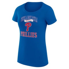 Philadelphia Phillies G-III 4Her by Carl Banks Women's Super-Slim Fit Lightweight Team Logo Graphic T-Shirt - Royal T-shirts