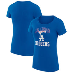 Los Angeles Dodgers G-III 4Her by Carl Banks Women's Super-Slim Fit Lightweight Team Logo Graphic T-Shirt - Royal T-shirts