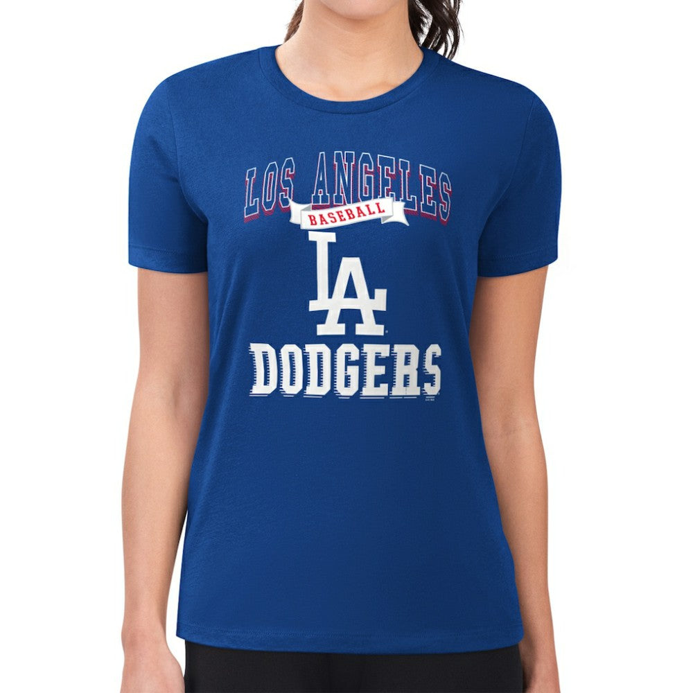 Los Angeles Dodgers G-III 4Her by Carl Banks Women's Super-Slim Fit Lightweight Team Logo Graphic T-Shirt - Royal T-shirts