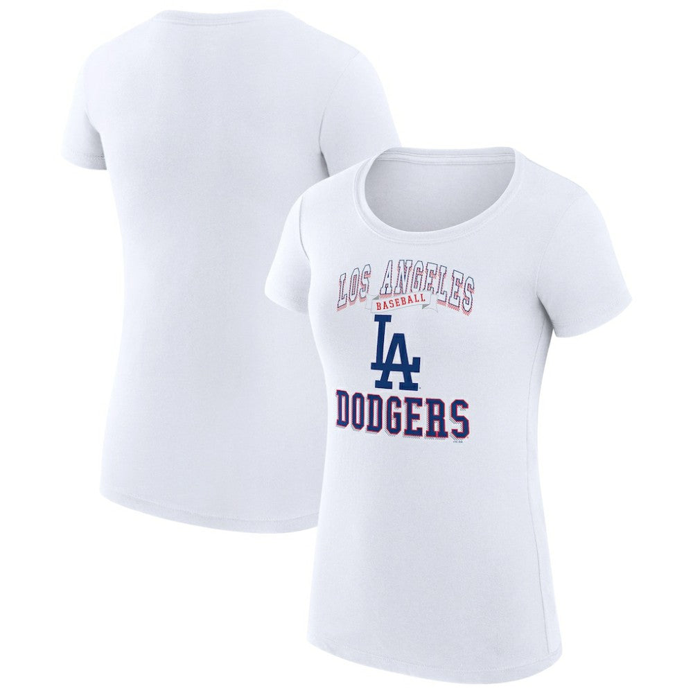 Los Angeles Dodgers G-III 4Her by Carl Banks Women's Super-Slim Fit Lightweight Team Logo Graphic T-Shirt - White T-shirts