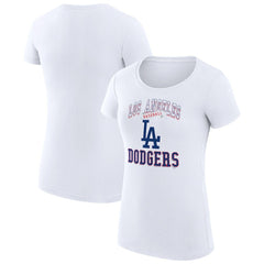 Los Angeles Dodgers G-III 4Her by Carl Banks Women's Super-Slim Fit Lightweight Team Logo Graphic T-Shirt - White T-shirts