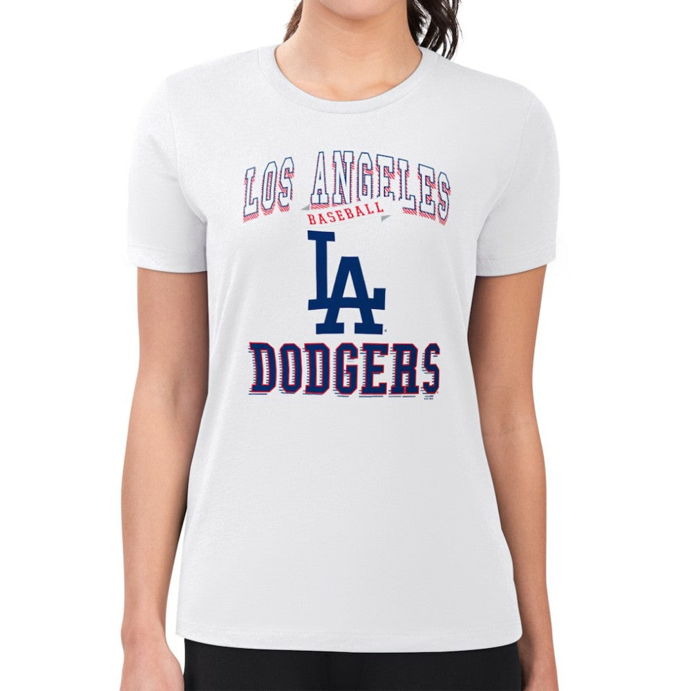 Los Angeles Dodgers G-III 4Her by Carl Banks Women's Super-Slim Fit Lightweight Team Logo Graphic T-Shirt - White T-shirts