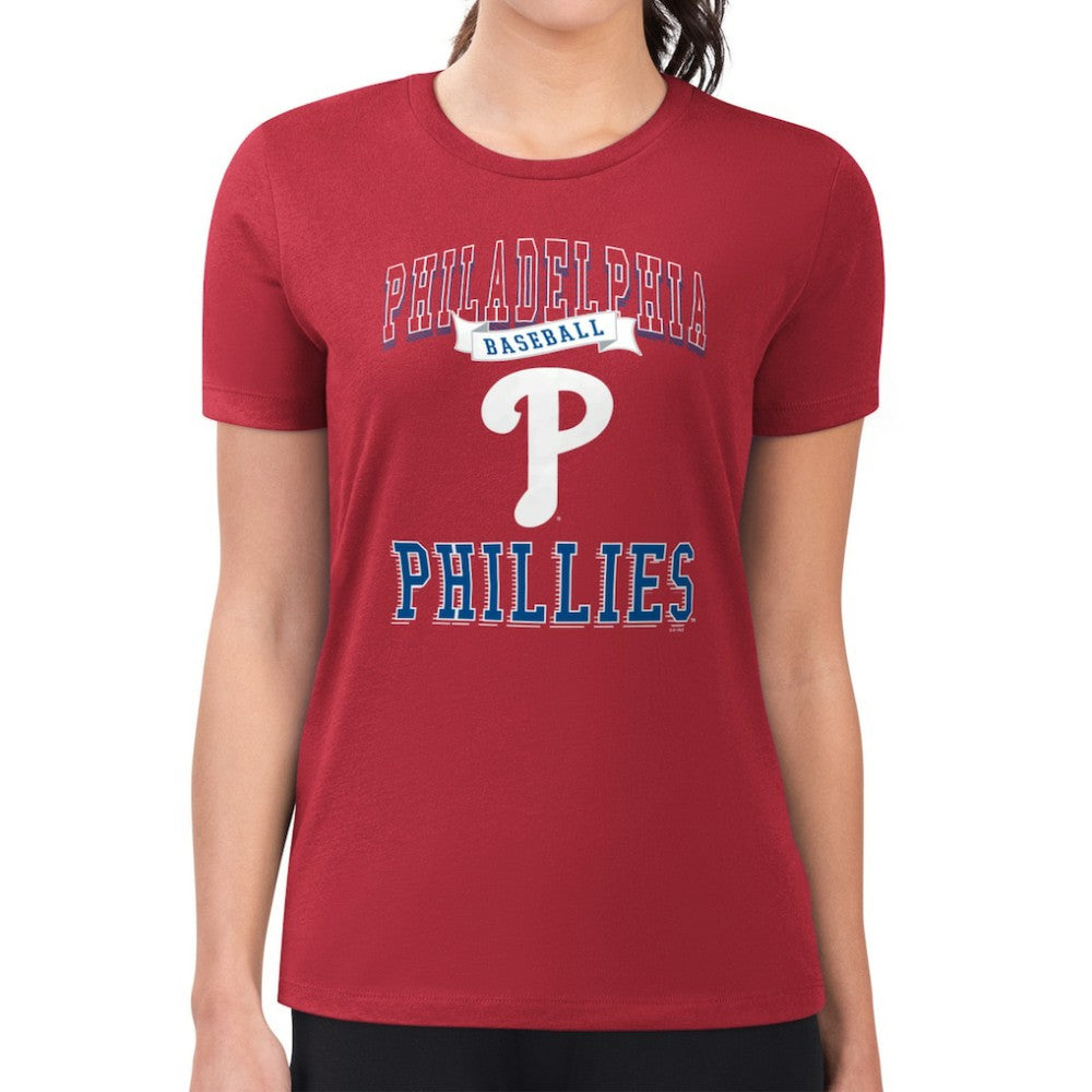 Philadelphia Phillies G-III 4Her by Carl Banks Women's Super-Slim Fit Lightweight Team Logo Graphic T-Shirt - Red T-shirts