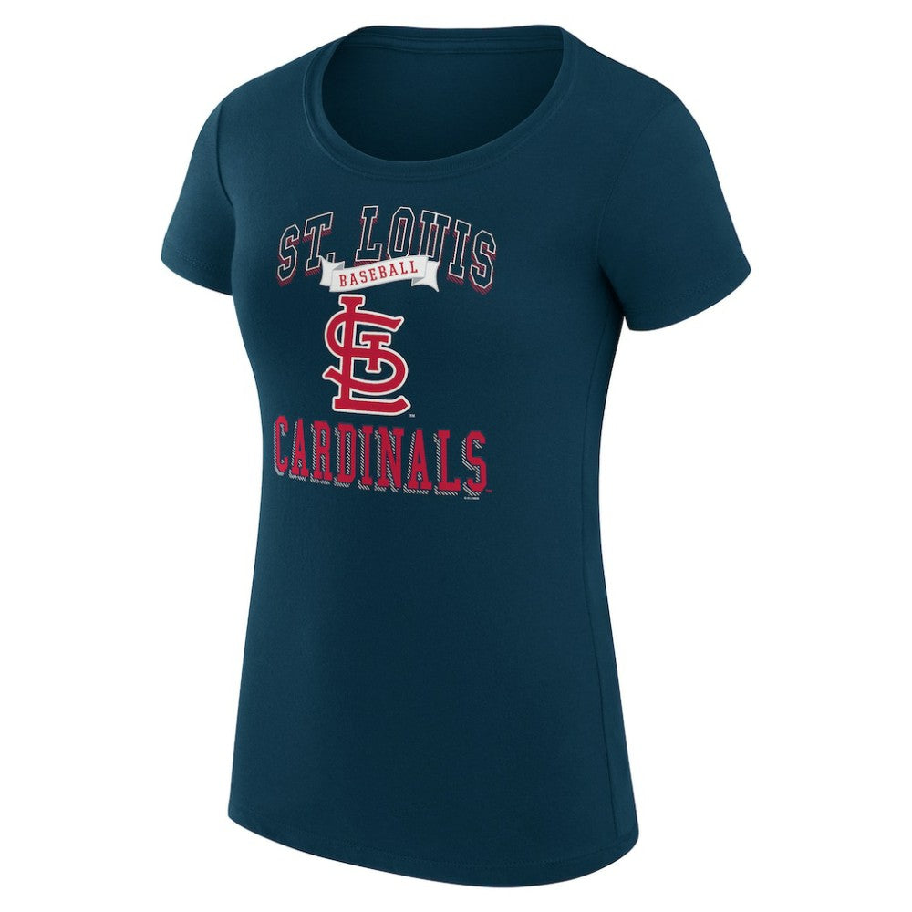 St. Louis Cardinals G-III 4Her by Carl Banks Women's Super-Slim Fit Lightweight Team Logo Graphic T-Shirt - Navy T-shirts