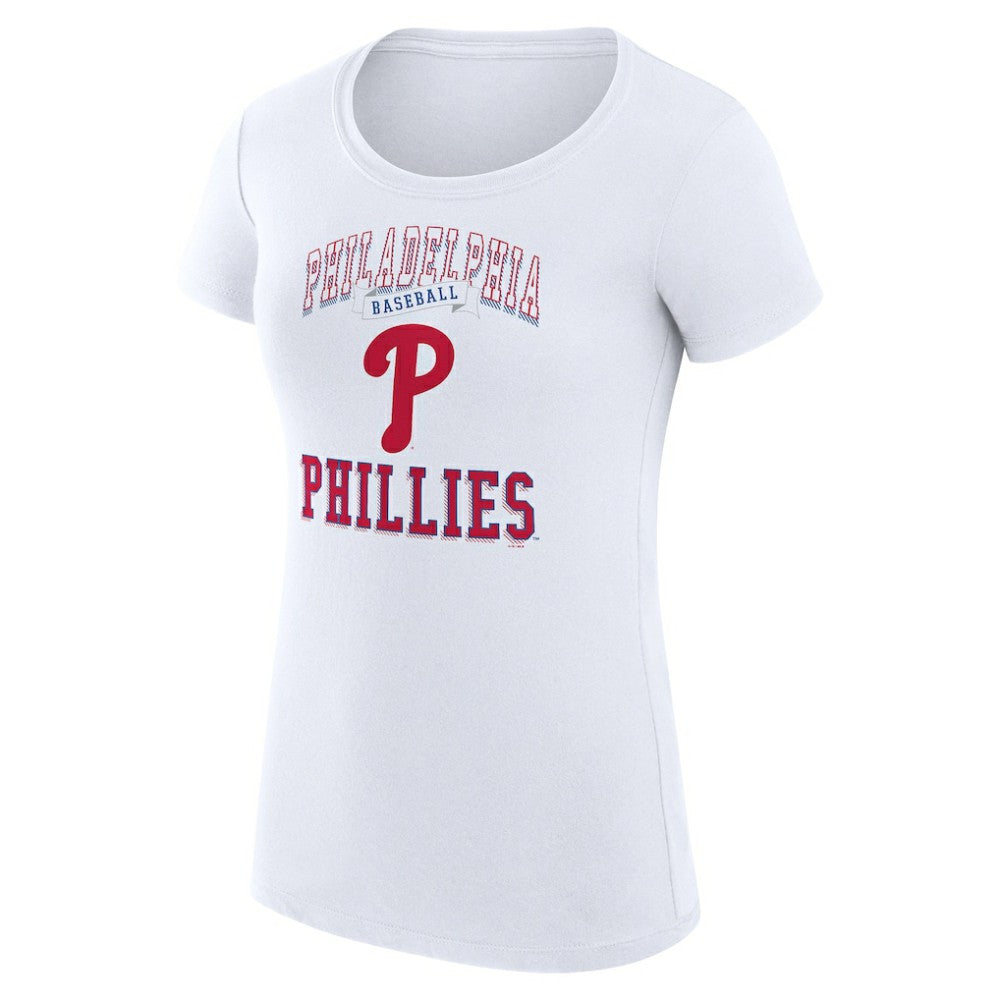 Philadelphia Phillies G-III 4Her by Carl Banks Women's Super-Slim Fit Lightweight Team Logo Graphic T-Shirt - White T-shirts