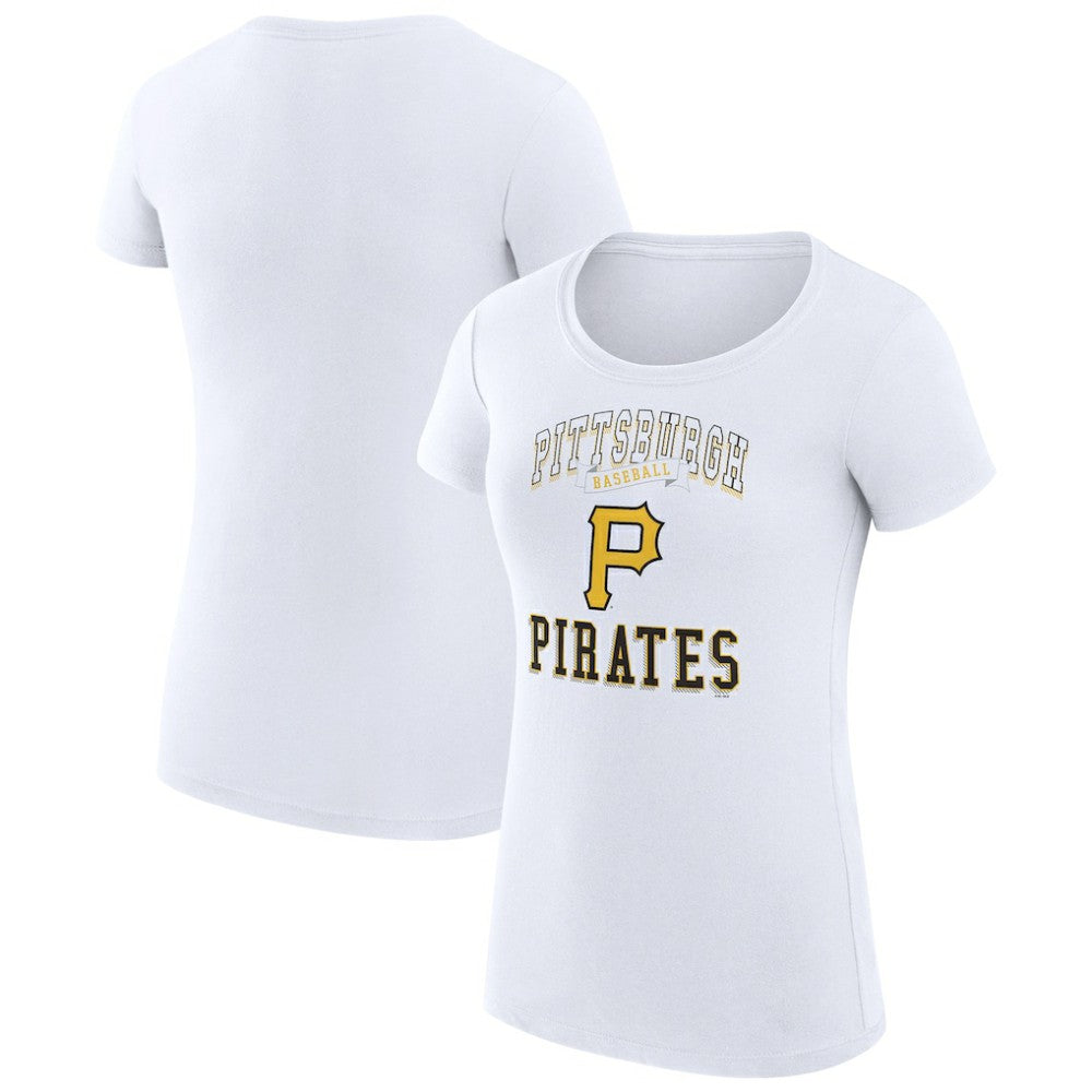 Pittsburgh Pirates G-III 4Her by Carl Banks Women's Super-Slim Fit Lightweight Team Logo Graphic T-Shirt - White T-shirts
