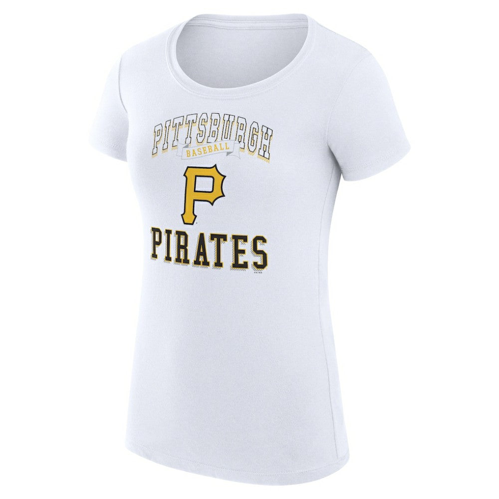 Pittsburgh Pirates G-III 4Her by Carl Banks Women's Super-Slim Fit Lightweight Team Logo Graphic T-Shirt - White T-shirts