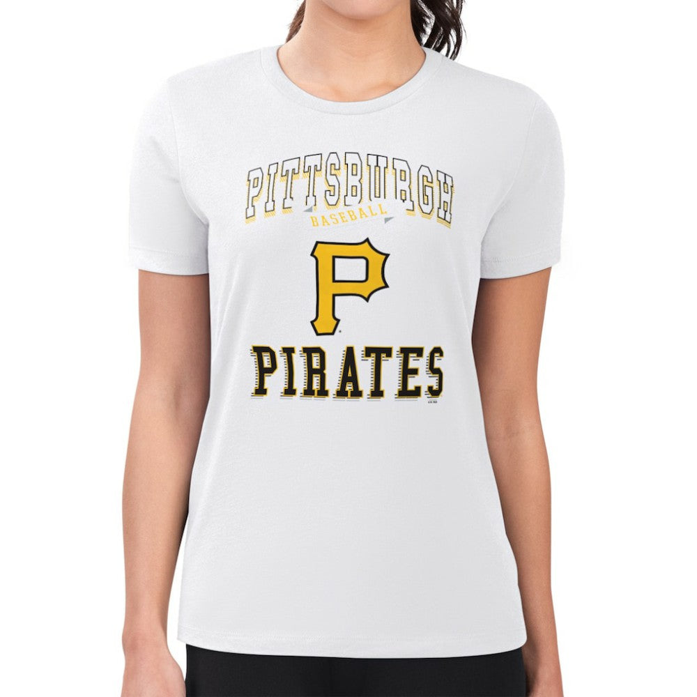 Pittsburgh Pirates G-III 4Her by Carl Banks Women's Super-Slim Fit Lightweight Team Logo Graphic T-Shirt - White T-shirts