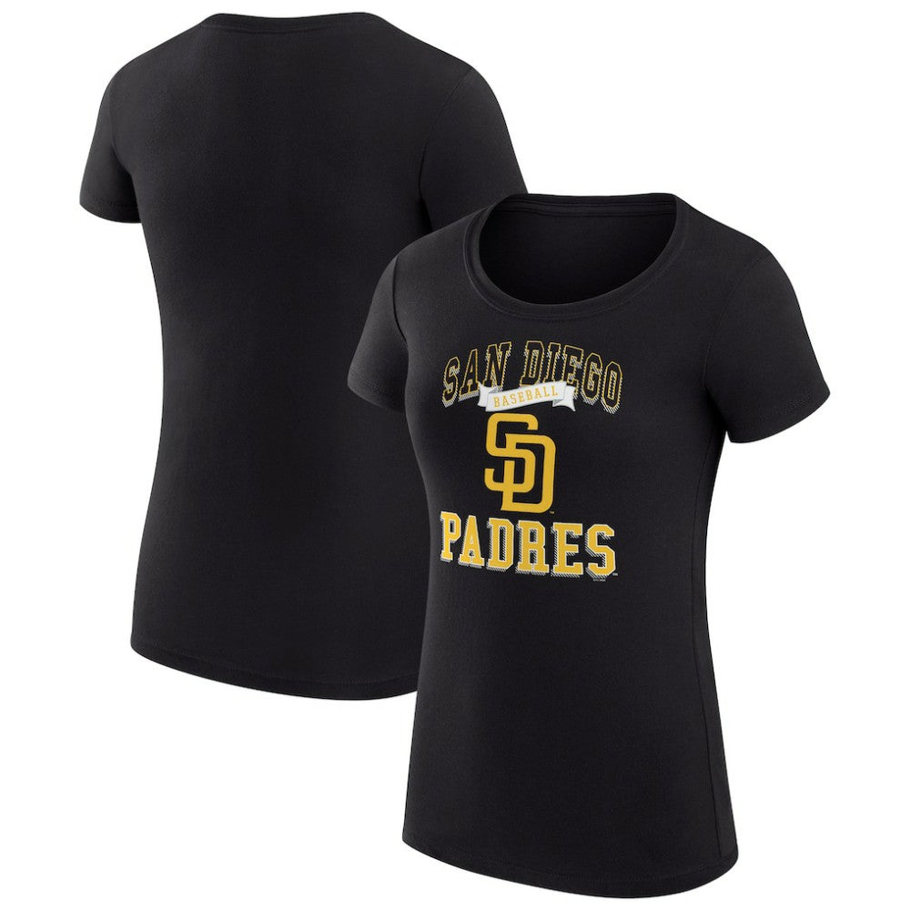 San Diego Padres G-III 4Her by Carl Banks Women's Super-Slim Fit Lightweight Team Logo Graphic T-Shirt - Black T-shirts