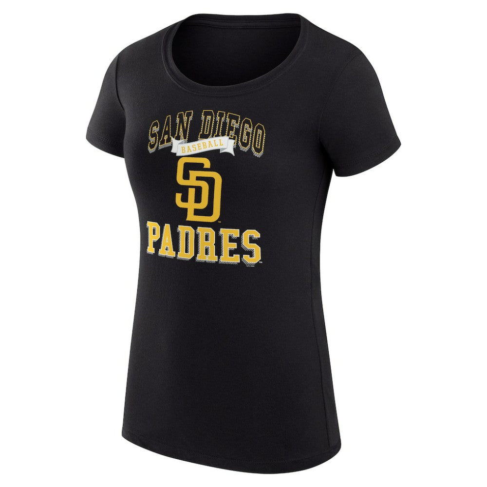 San Diego Padres G-III 4Her by Carl Banks Women's Super-Slim Fit Lightweight Team Logo Graphic T-Shirt - Black T-shirts