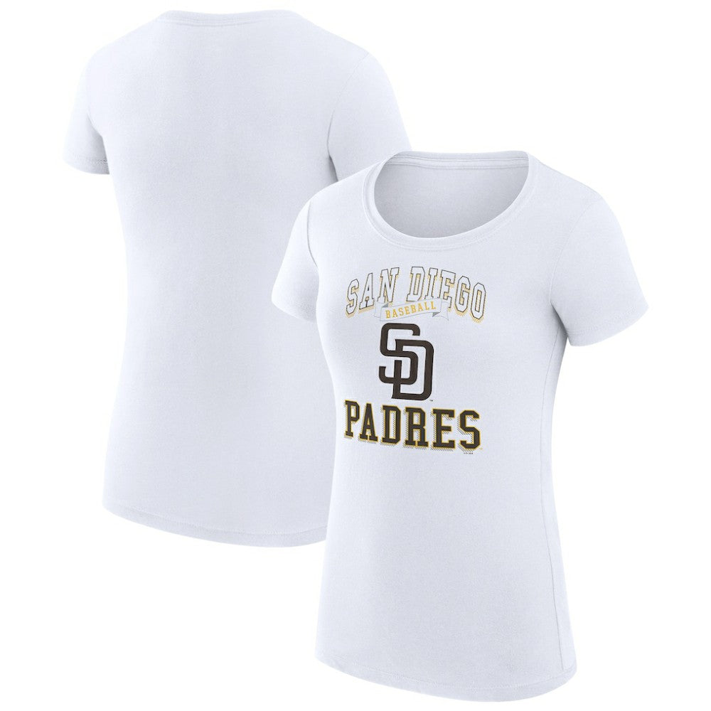 San Diego Padres G-III 4Her by Carl Banks Women's Super-Slim Fit Lightweight Team Logo Graphic T-Shirt - White T-shirts