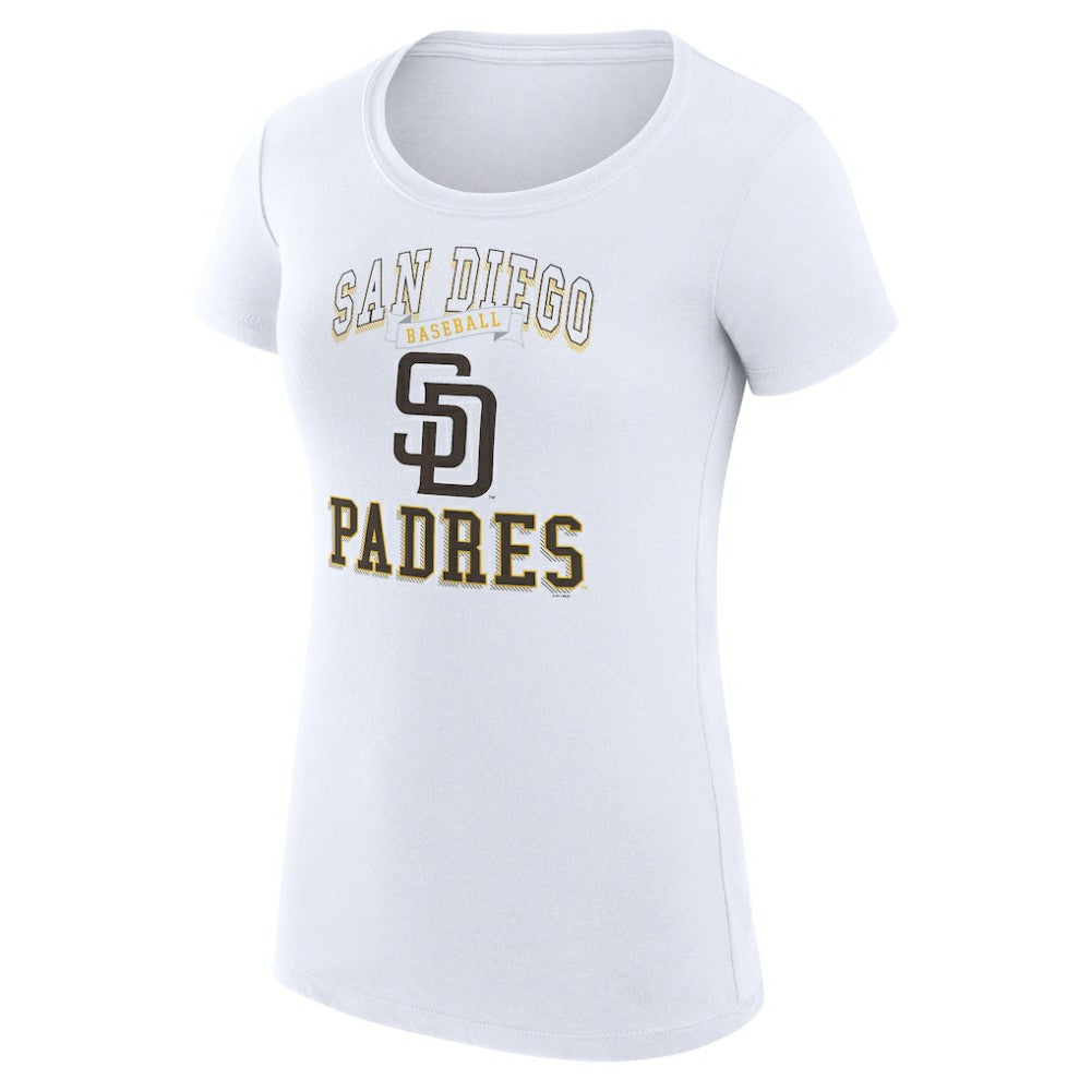 San Diego Padres G-III 4Her by Carl Banks Women's Super-Slim Fit Lightweight Team Logo Graphic T-Shirt - White T-shirts