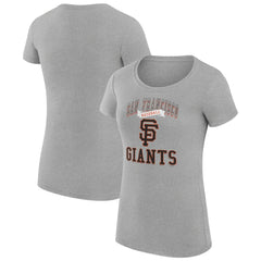 San Francisco Giants G-III 4Her by Carl Banks Women's Super-Slim Fit Lightweight Team Logo Graphic T-Shirt - Heather Gray T-shirts